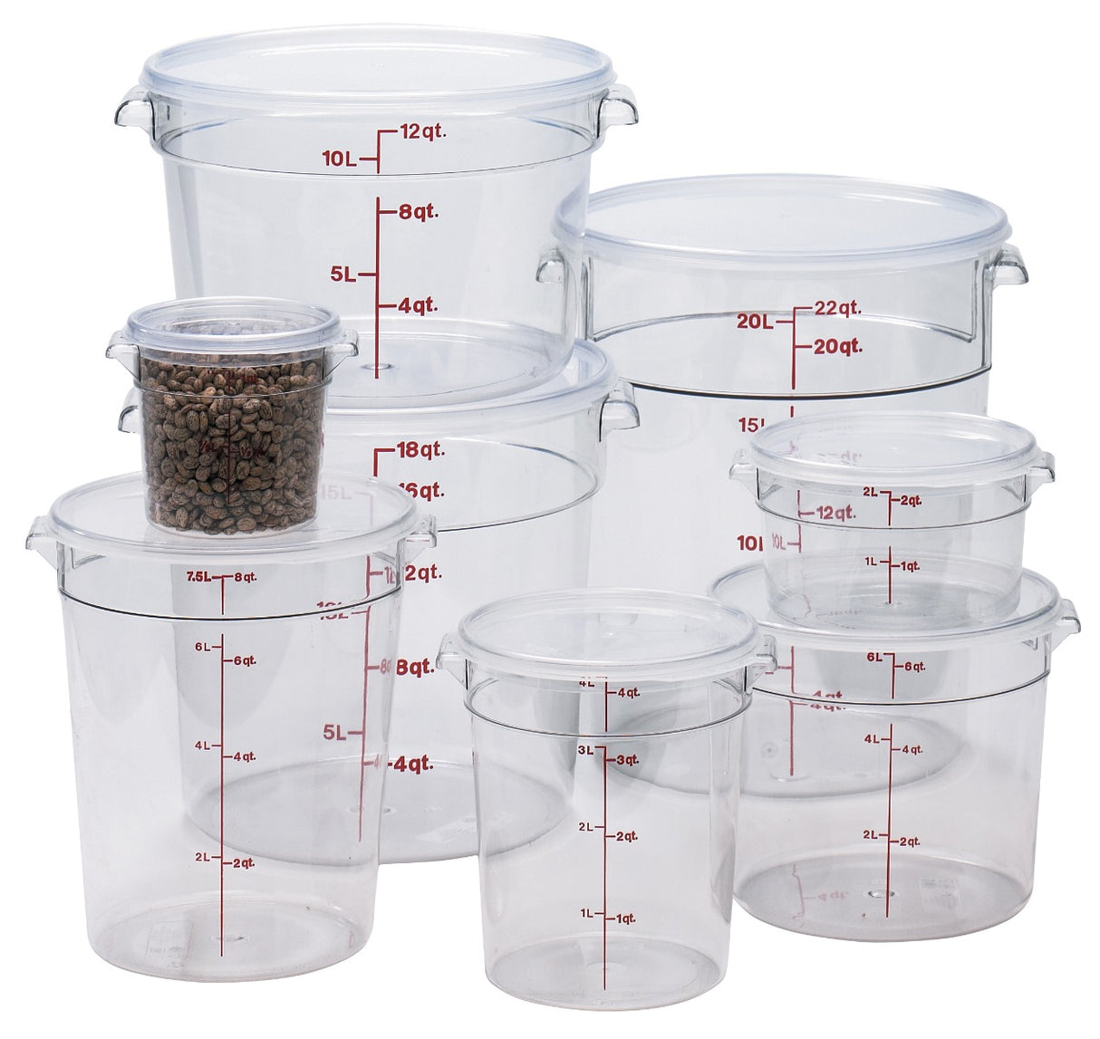 Cambro RFSCW2135 Camwear Round Food Storage Container 2 qt. - Clear