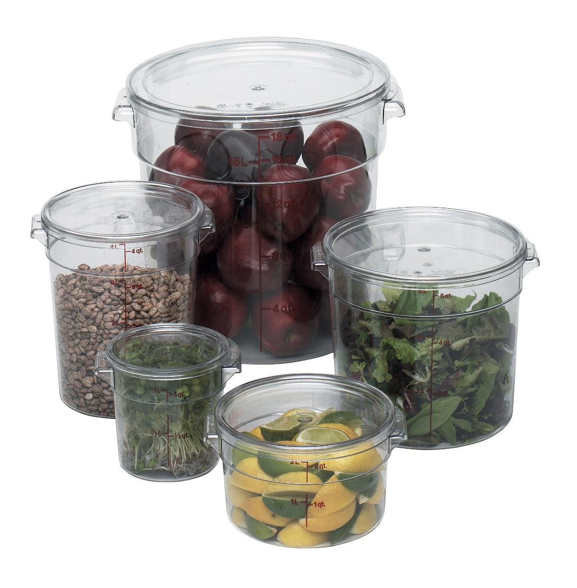 Cambro RFSCW2135 Camwear Round Food Storage Container 2 qt. - Clear