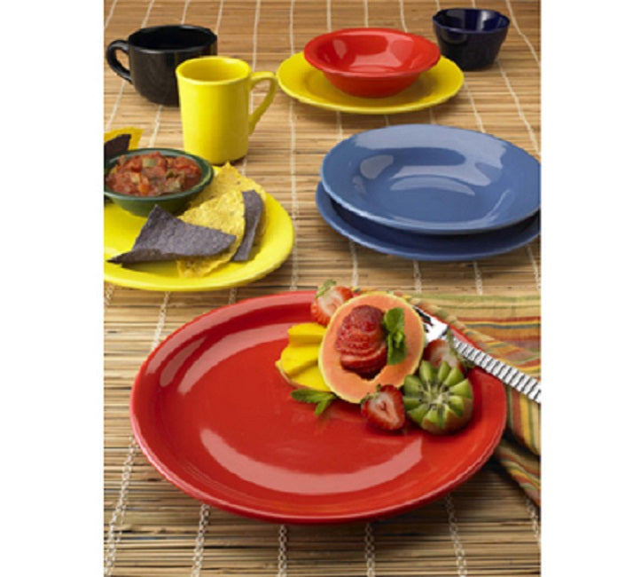 International Tableware CAN-14-Y Cancun Yellow Rolled Edge Narrow Rim Oval China Platter 13-1/4" x 10-3/8" - 12/cs