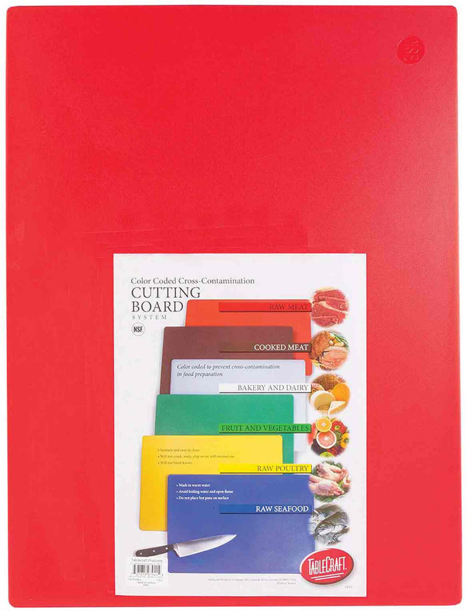 TableCraft CB1520RA Color-Coded Cutting Board 15" x 20" x 1/2" - Red