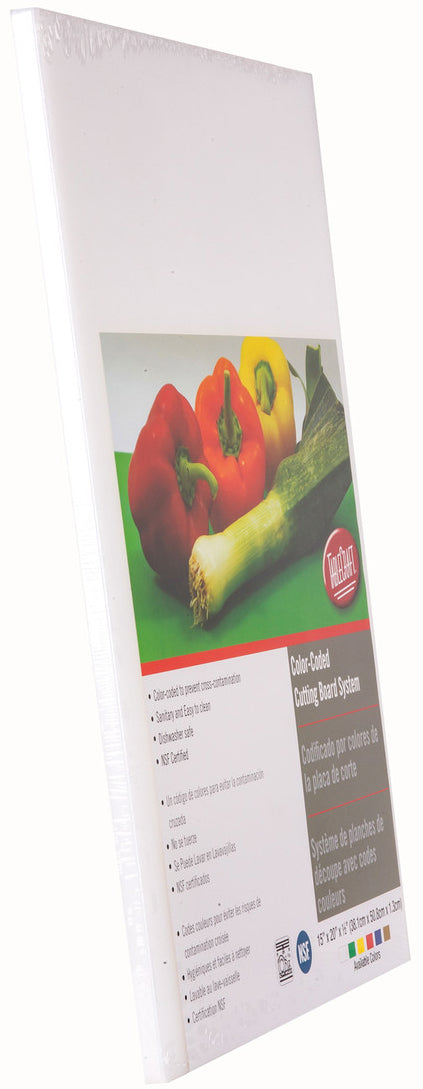 TableCraft CB1520WA Color-Coded Cutting Board 15" x 20" x 1/2" - White