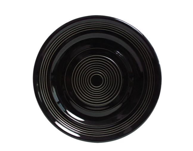 Tuxton CBA-090 9" Round Concentrix®© Plate - Ceramic, Black - 2ea/Case