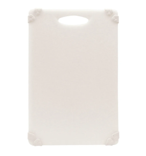 TableCraft CBG1218AWH Cutting Board w/ Anti-Slip Grips, 12" x 18", Polyethylene, White