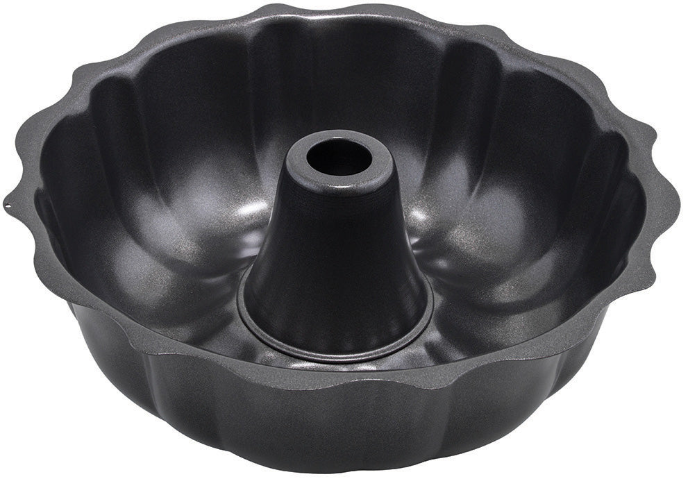 Winco CCP-10F Non-Stick Aluminized Carbon Steel Fluted Bundt Cake Pan 10" dia. x 3-1/4"H - 6/Case
