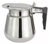 Winco CD-64 Stainless Steel Coffee Server / Decanter with Cover & Handle 64 oz. - 12/Case
