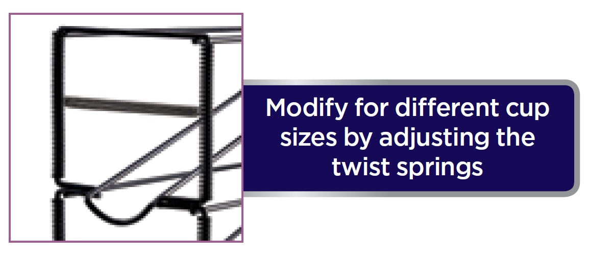 Winco CDR-4 Steel Wire 4-Tier One-At-A-Time Cup Dispensing Rack - For Cups with 3-1/8" to 4" dia. Rims - 2/Case