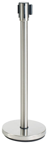 Winco CGS-38S Crowd Control Guidance System Stainless Steel Stanchion Post 35-1/2"H with 6-1/2' Retractable Belt - Silver