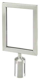 Winco CGSF-12S Removable Stainless Steel Stanchion Top Sign Frame 8-3/4"W x 17-1/2"H - Silver