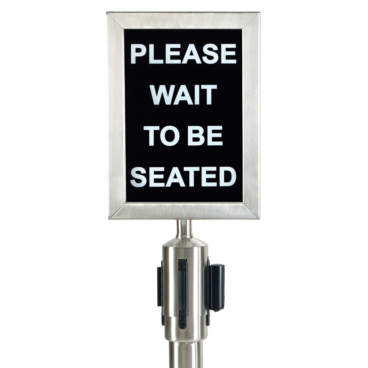 Winco CGSF-12S Removable Stainless Steel Stanchion Top Sign Frame 8-3/4"W x 17-1/2"H - Silver