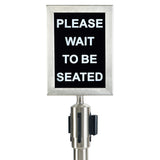 Winco CGSF-12S Removable Stainless Steel Stanchion Top Sign Frame 8-3/4"W x 17-1/2"H - Silver