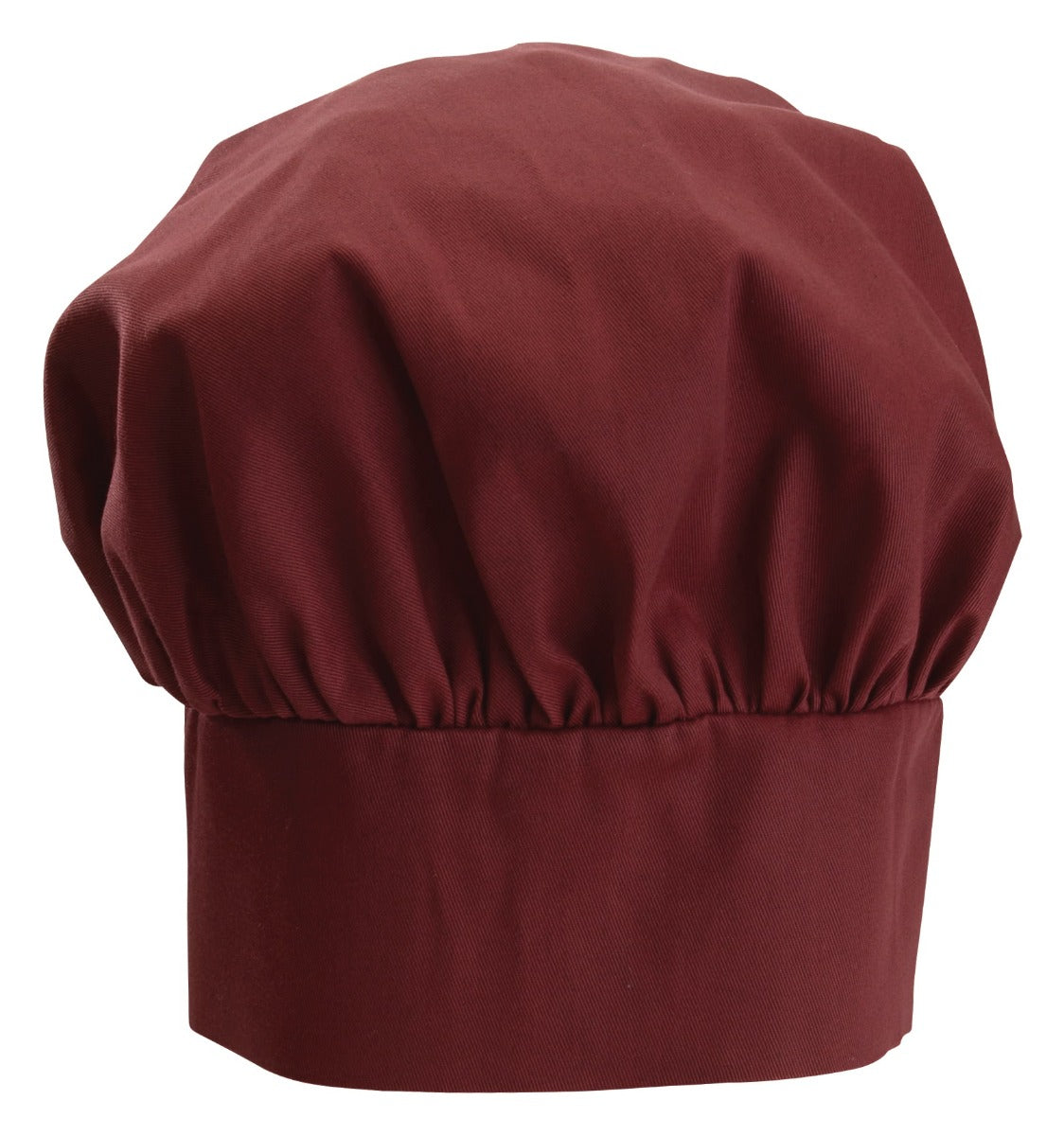 Winco CH-13BG Signature Chef Poly/Cotton Adjustable Chef Hat with Velcro Closure 13"H - Burgundy