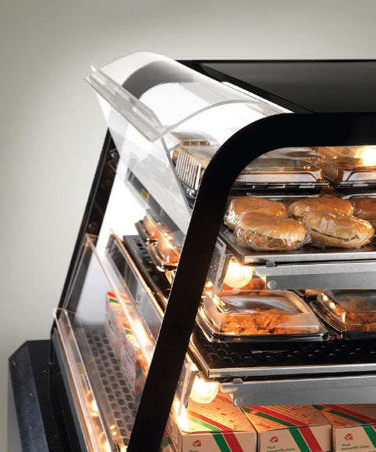 Clearance Federal Industries CH3628SSD Signature Series Curved Glass Self-Serve Heated Display Case Merchandiser 35" - 9.25 cu.ft.