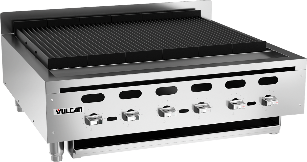 Vulcan VACB36-101 Achiever Countertop Radiant Gas Charbroiler w/ 6 Burners 36" NG - 102,000 BTU