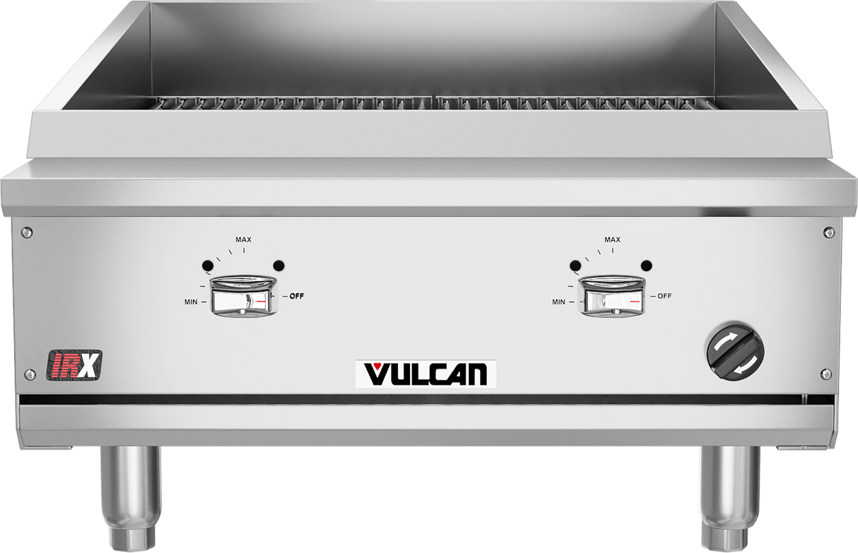 Vulcan VTEC25 - Countertop IRX Infrared Gas Charbroiler w/ 2 Burners 25" NG -  44,000 BTU