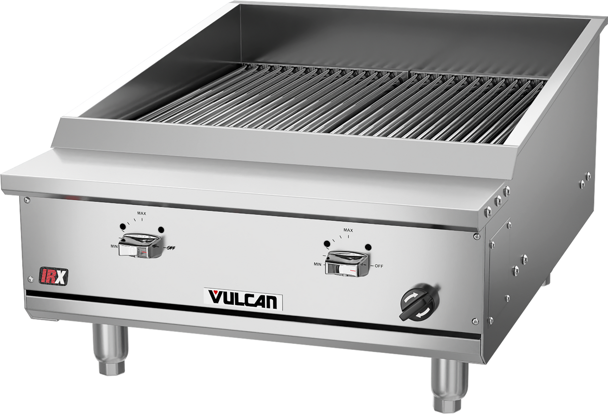 Vulcan VTEC25 - Countertop IRX Infrared Gas Charbroiler w/ 2 Burners 25" NG -  44,000 BTU