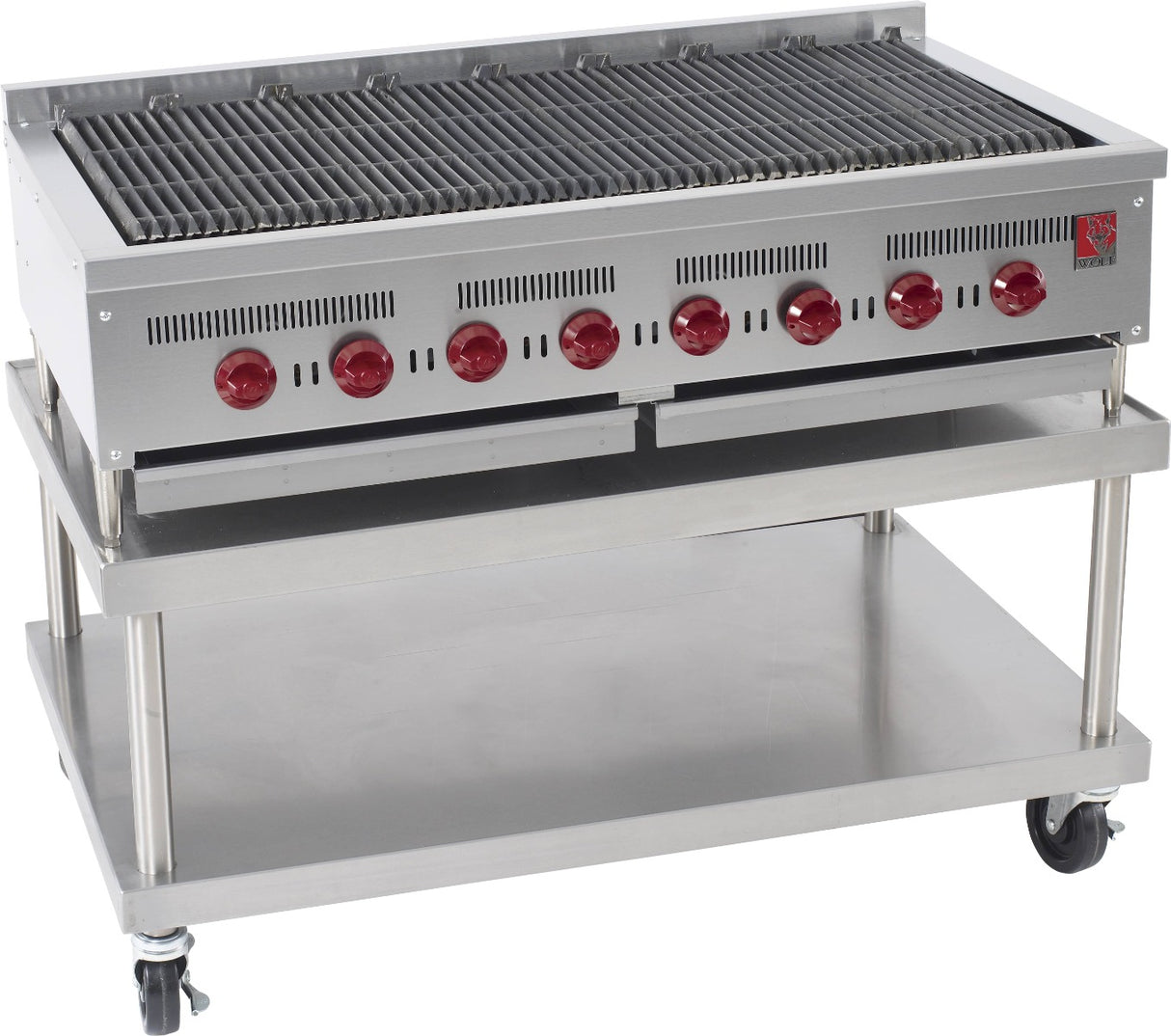 Wolf SCB47CN-1 - Countertop Low Profile Radiant Gas Charbroiler w/ 8 Burners 47" NG - 116,000 BTU