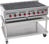 Wolf SCB47CN-1 - Countertop Low Profile Radiant Gas Charbroiler w/ 8 Burners 47" NG - 116,000 BTU