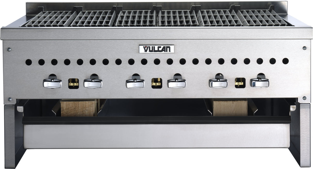 Vulcan VCCB36 Countertop Low Profile Radiant Natural Gas Charbroiler w/ 6 Burners 36" - 87,000 BTU