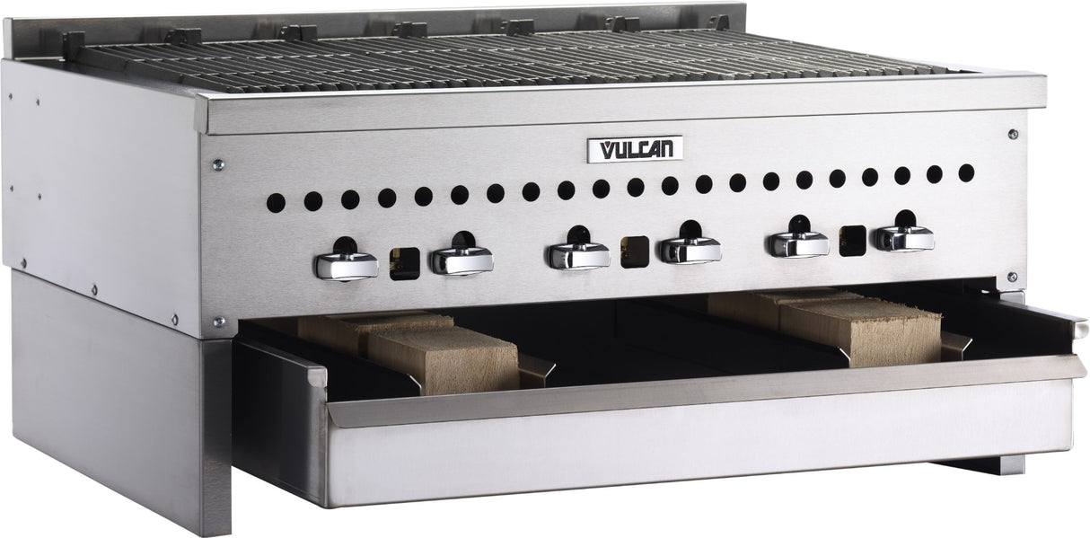 Vulcan VCCB36 Countertop Low Profile Radiant Natural Gas Charbroiler w/ 6 Burners 36" - 87,000 BTU