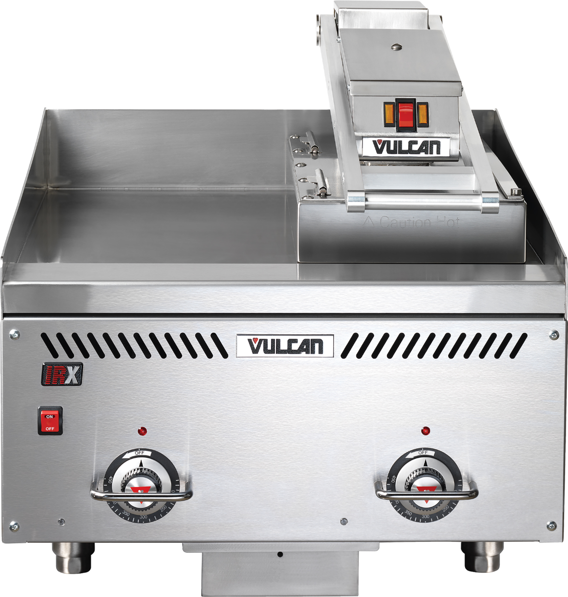 Vulcan VCCG24-IC Countertop Heavy Duty Natural Gas Griddle w/ 2 IRX Infrared  Burners & Rapid Recovery Composite Plate 24" - 48,000 BTU