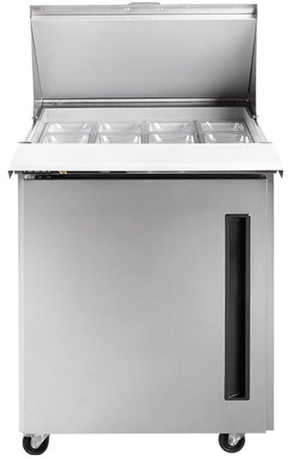 Traulsen Centerline CLPT-2708-SD-L 1-Section Left Hinged 1 Solid Door Compact Refrigerated Sandwich/Salad Prep Table with Roll-Top Lid 27" - Holds 8 (1/6) 4" deep pans (included) - 115v