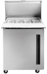 Traulsen Centerline CLPT-2708-SD-L 1-Section Left Hinged 1 Solid Door Compact Refrigerated Sandwich/Salad Prep Table with Roll-Top Lid 27" - Holds 8 (1/6) 4" deep pans (included) - 115v