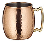 Winco CMM-20H Hammered Copper Moscow Mule Mug with Brass Handle 20 oz. - 12/Case