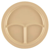 GET CP-531-T SuperMel Melamine 3-Compartment Plate 10" - Tan - 12/Case