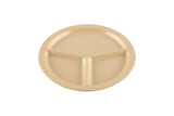 GET CP-533-T SuperMel Melamine 3-Compartment Plate 10" - Tan - 12/Case