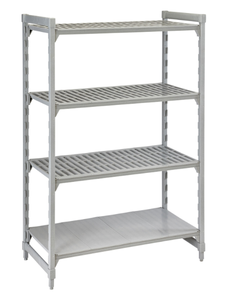 Cambro CPU187284VS4PKG Camshelving Premium Vented/Solid Shelving Unit - 4 Shelves, 72"L x 18"W x 84"H
