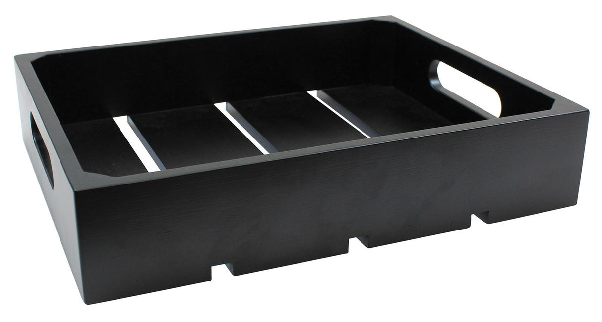 TableCraft CRATE12BK Gastro Half Size Painted Wood Serving / Display Crate 12-3/4" x 10-1/2" x 2-3/4"Deep - Black -  8/Case