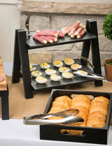 TableCraft CRATE12BK Gastro Half Size Painted Wood Serving / Display Crate 12-3/4" x 10-1/2" x 2-3/4"Deep - Black -  8/Case