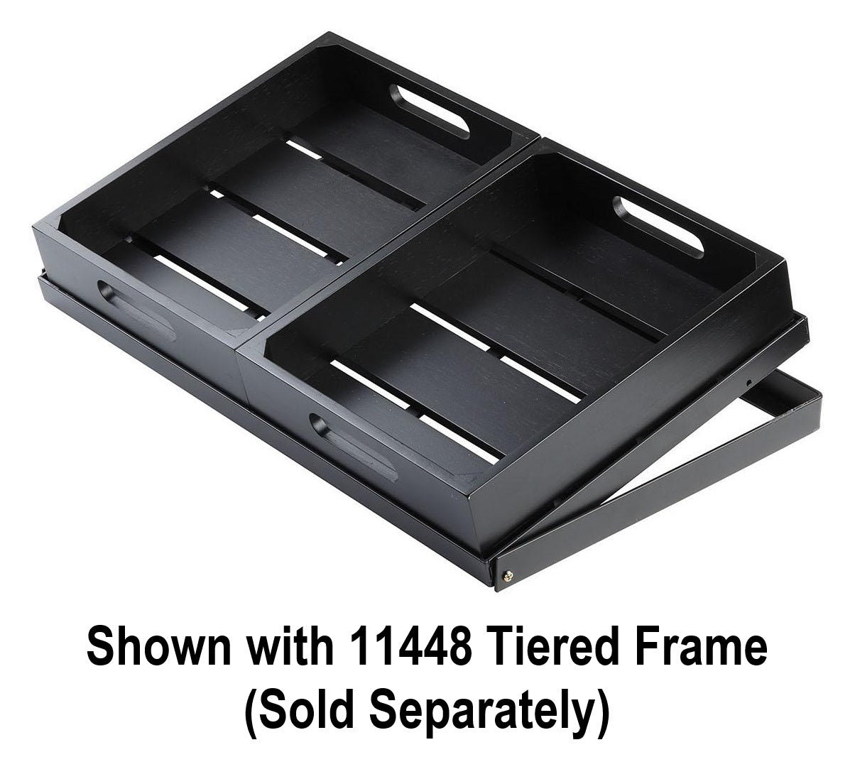 TableCraft CRATE12BK Gastro Half Size Painted Wood Serving / Display Crate 12-3/4" x 10-1/2" x 2-3/4"Deep - Black -  8/Case