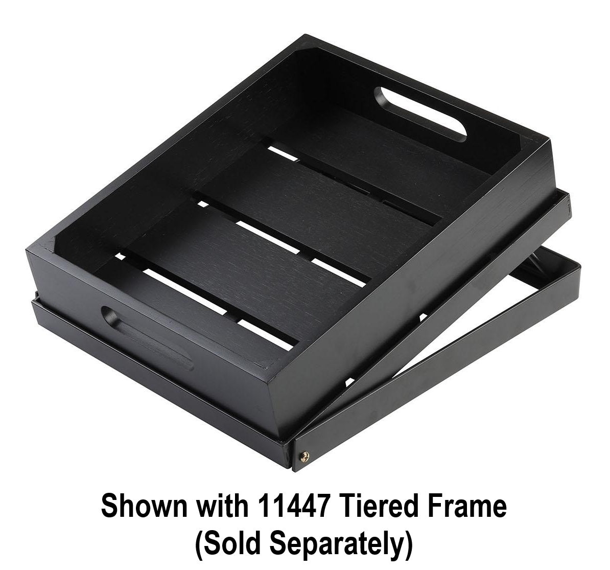 TableCraft CRATE12BK Gastro Half Size Painted Wood Serving / Display Crate 12-3/4" x 10-1/2" x 2-3/4"Deep - Black -  8/Case