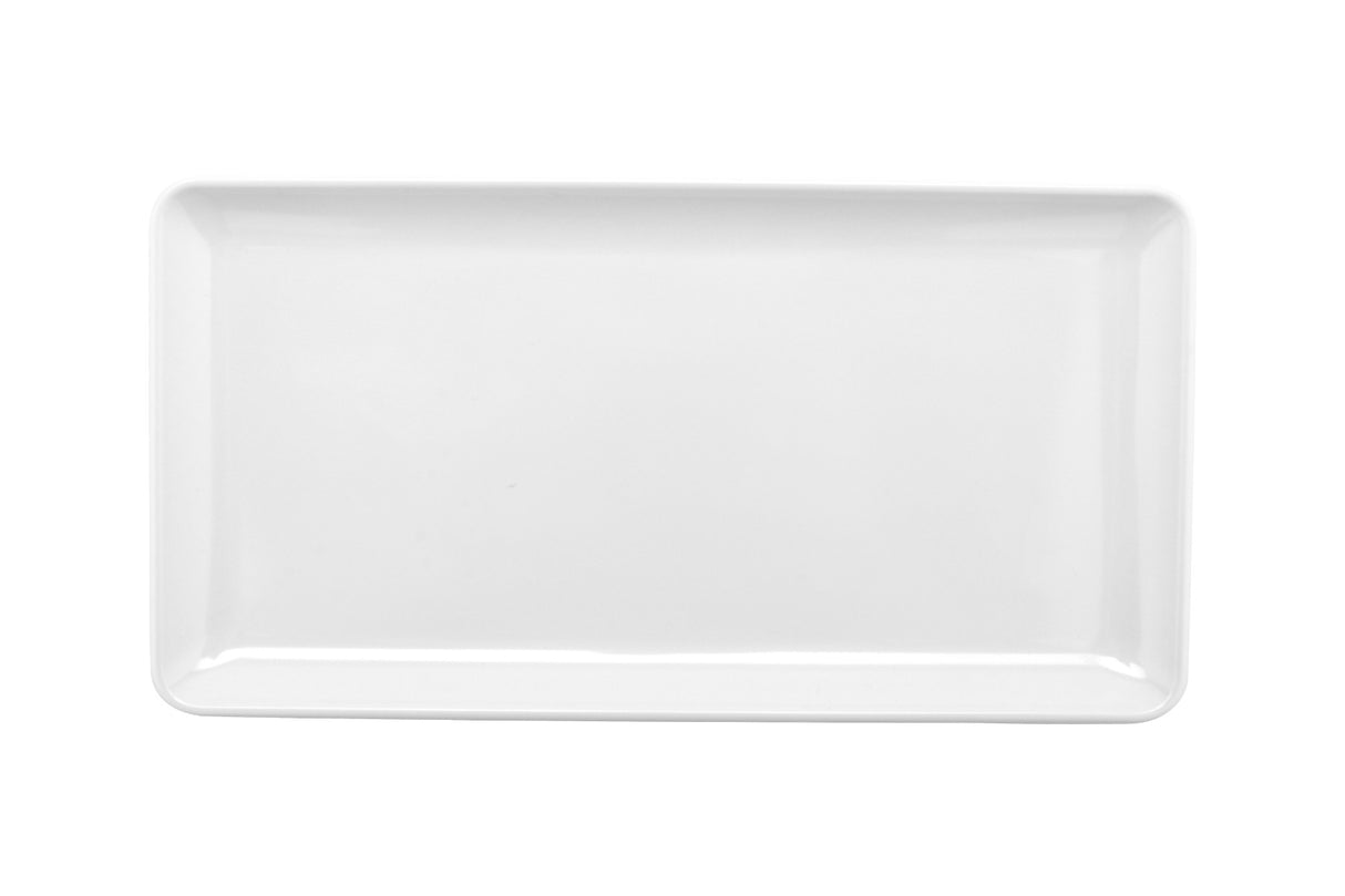 GET CS-1156-W Midtown Melamine Rectangular Coupe Platter 11-1/2" x 6" - White - 12/Case