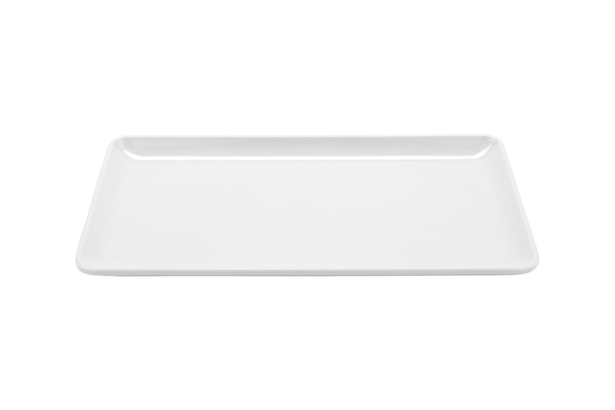 GET CS-1156-W Midtown Melamine Rectangular Coupe Platter 11-1/2" x 6" - White - 12/Case