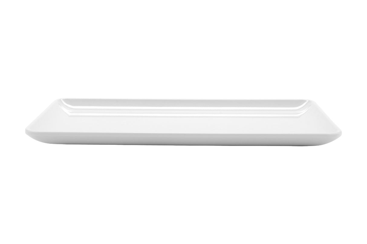 GET CS-1156-W Midtown Melamine Rectangular Coupe Platter 11-1/2" x 6" - White - 12/Case