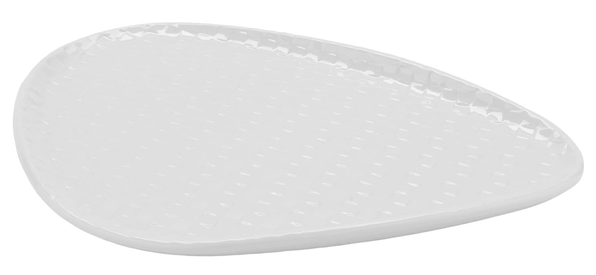 GET CS-1180-CN-W Coralline Melamine Freestyle Triangle Plate 10-3/4" x 8-3/4" x 6-3/4" - White - 12/Case