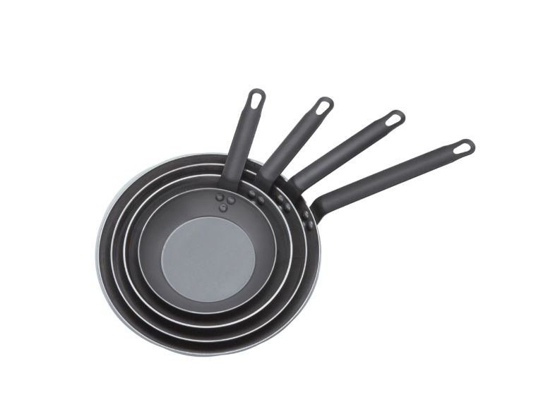 American Metalcraft CSFP8 Carbon Steel Fry Pan with Solid Metal Handle 8" - 4/Case