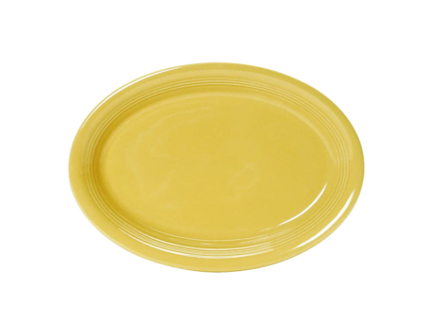 Tuxton CSH-0962 9 3/4" x 7" Oval Concentrix®© Platter - Ceramic, Saffron
