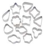 Winco CST-32 Stainless Steel 12-Piece Various Shapes Cookie Cutter Set with Storage Container - 60 Sets/Case