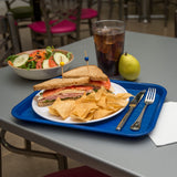 Carlisle CT101414 Cafe Polypropylene Fast Food Cafeteria Tray 11" x 14" - Blue - 24/Case