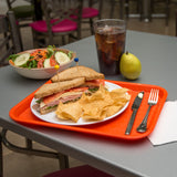 Carlisle CT101424 Cafe Polypropylene Fast Food Cafeteria Tray 11" x 14" - Orange - 24/Case