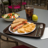 Carlisle CT101469 Cafe Polypropylene Fast Food Cafeteria Tray 10" x 14" - Chocolate - 24/Case