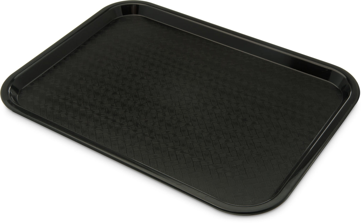 Carlisle CT1216-8103 Cafe Polypropylene Fast Food Cafeteria Tray 12" x 16" - Black - (4) 6/Pack