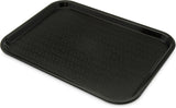 Carlisle CT121603 Cafe Polypropylene Fast Food Cafeteria Tray 12" x 16" - Black - 24/Case