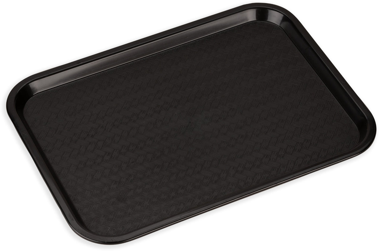 Carlisle CT121603 Cafe Polypropylene Fast Food Cafeteria Tray 12" x 16" - Black - 24/Case