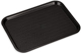 Carlisle CT121603 Cafe Polypropylene Fast Food Cafeteria Tray 12" x 16" - Black - 24/Case
