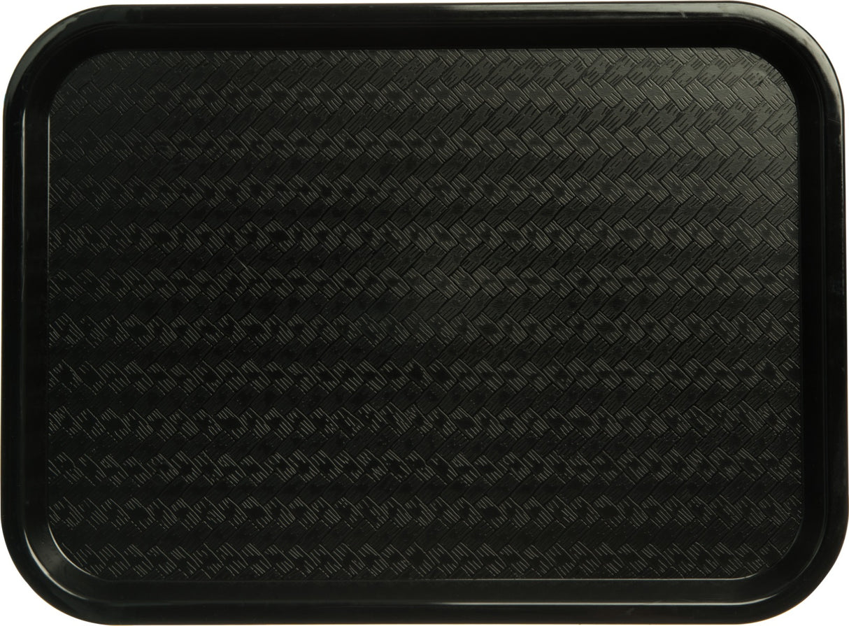 Carlisle CT121603 Cafe Polypropylene Fast Food Cafeteria Tray 12" x 16" - Black - 24/Case