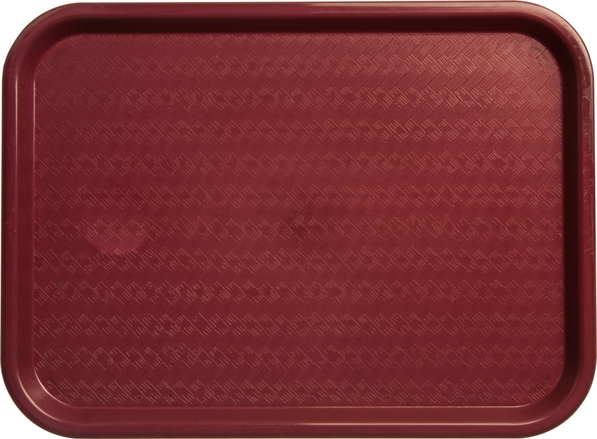 Carlisle CT121661 Cafe Polypropylene Fast Food Cafeteria Tray 12" x 16" - Burgundy - 24/Case